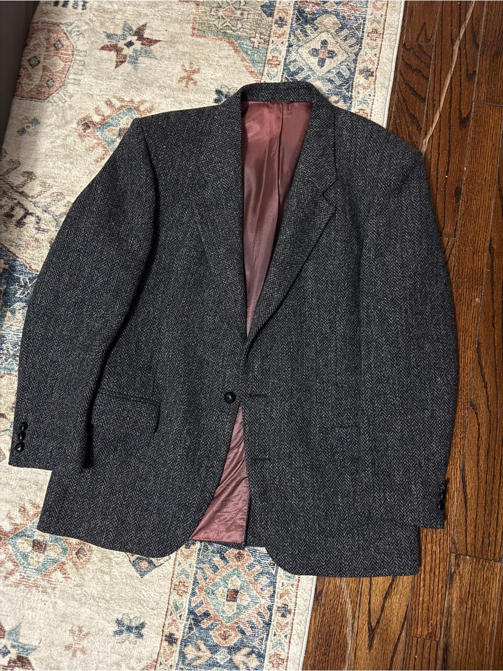 Vintage Harris tweed Blazer 100% Virgin Scottish Wool — Size 42